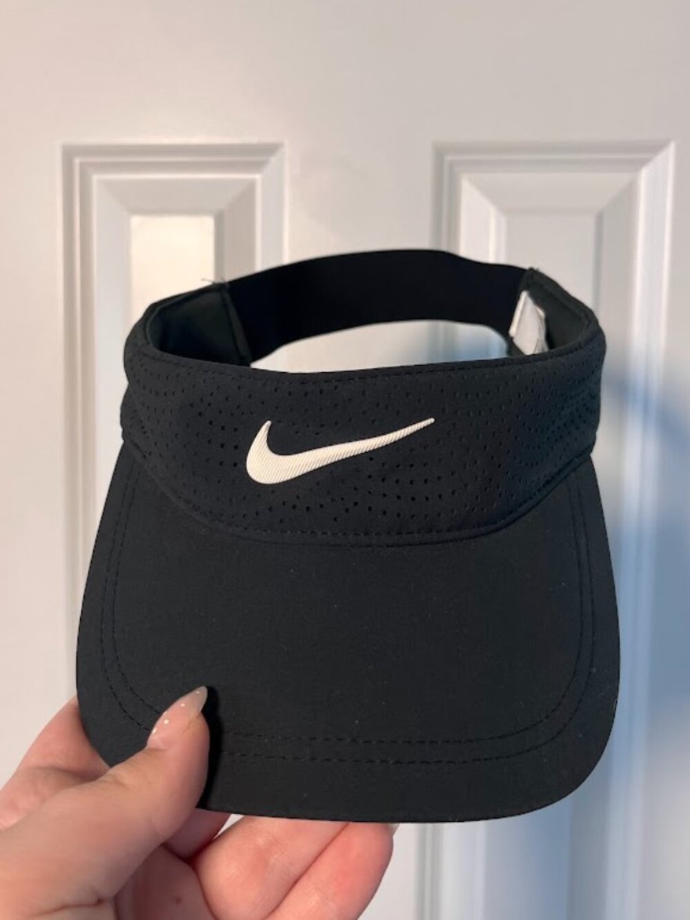 Nike Black Perforated Athletic Visor Hat One Size Fits Most